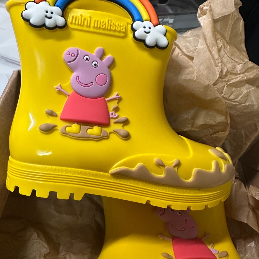 Mini Melissa Yellow Peppa Pig Rain Boots